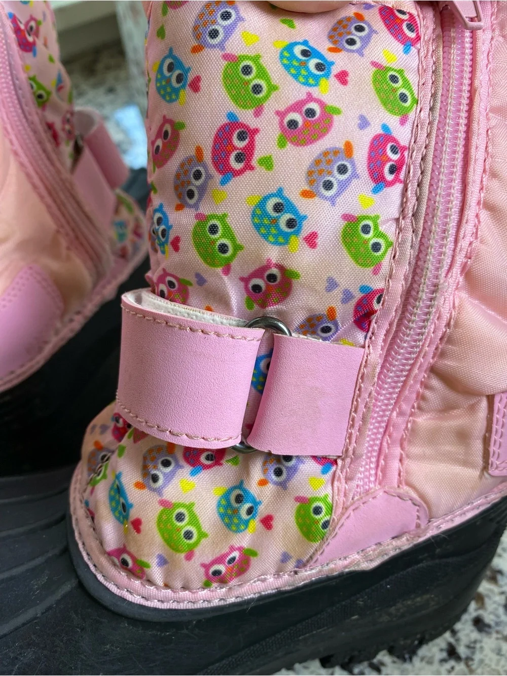 KAMIK Dream Pairs Insulated Winter Snow Boots Pink Owls 10